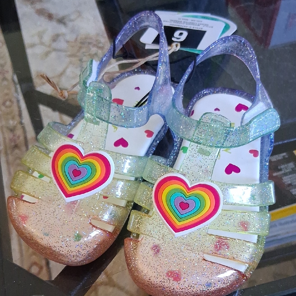 WESTERN CHIEF LIGHT UP RAINBOW JELLY SANDALS